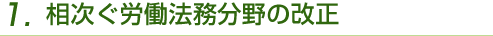 1,相次ぐ労働法務分野の改正